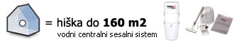 Paket za stanovanjsko hi�o do 160 m2 - vodni centralni sesalni sistem